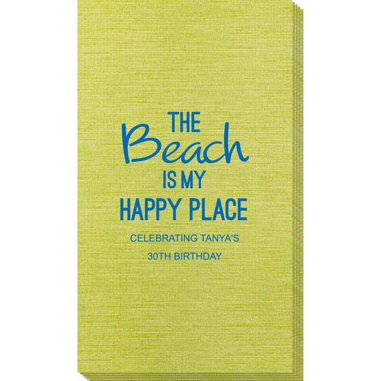 The Beach is My Happy Place Bamboo Luxe Guest Towels